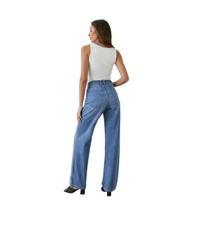 Womens/ladies cotton wide leg jeans blue Principles