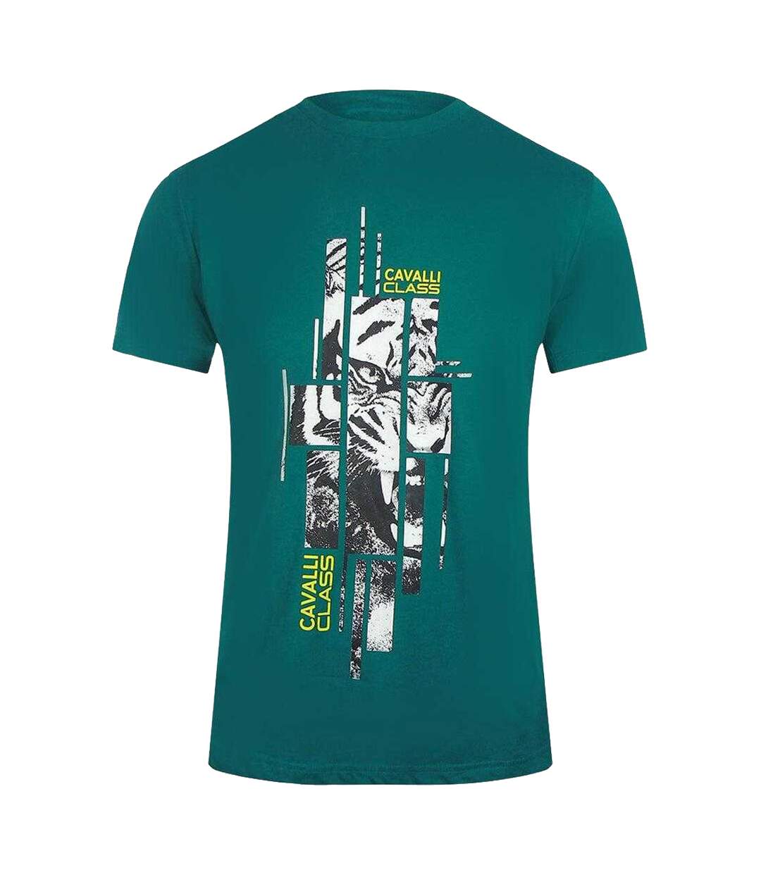 T-shirt Motif Abstrait Homme Vert Cavalli Class-1