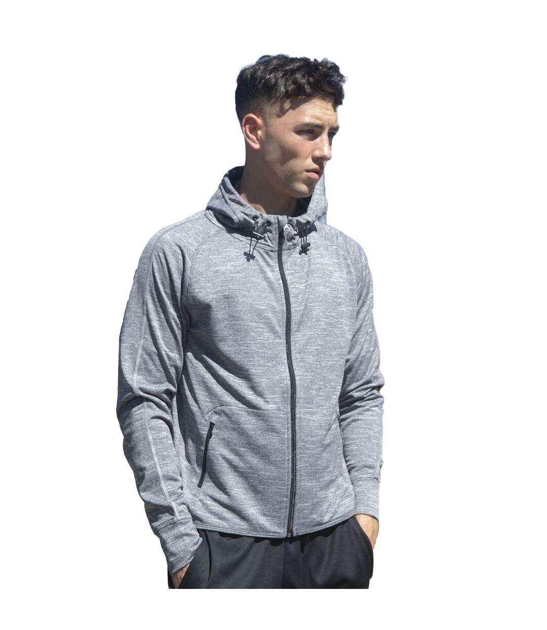 Tombo Teamsport - Sweatshirt léger à capuche et fermeture zippée - Homme (Gris marne) - UTRW4453