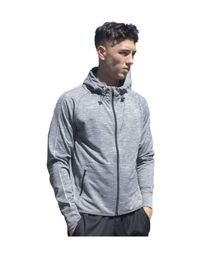 Sweatshirt léger à capuche et fermeture zippée homme gris marne Tombo Teamsport