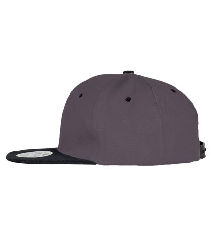 Result Unisex Core Bronx Original Flat Peak Snapback Dual Color Cap (Pack of 2) (Heather Grey/Black)