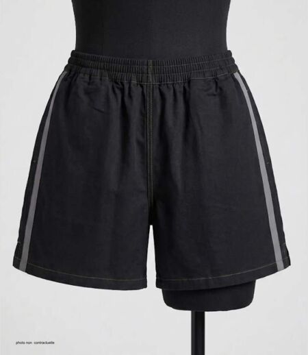Short homme CHALLENGER 8L noir gris : le short en coton ultra-confortable spécial moisson