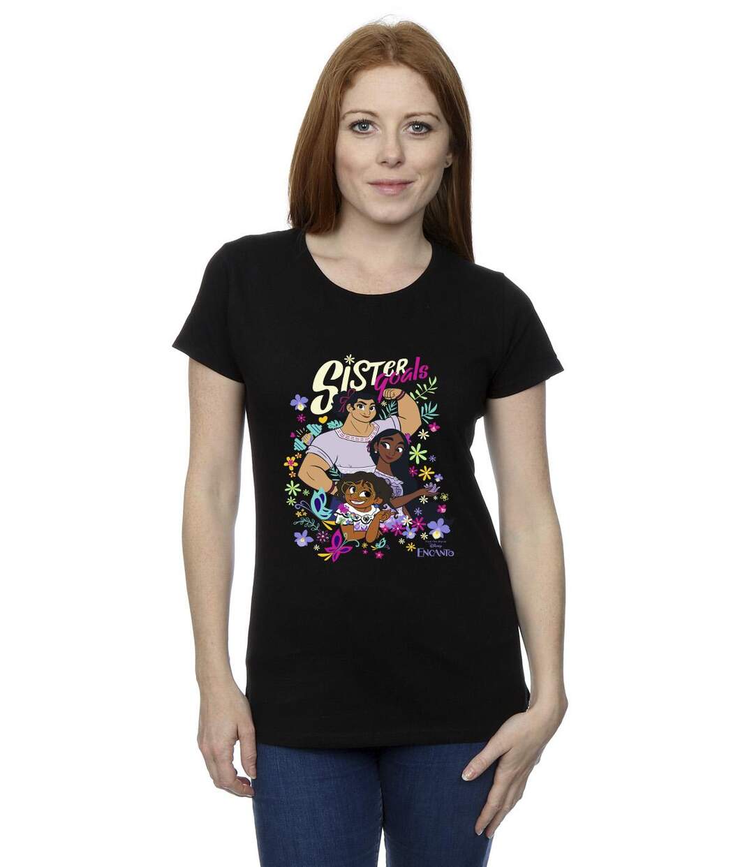 Disney - T-shirt ENCANTO SISTER GOALS - Femme (Noir) - UTBI19492-2