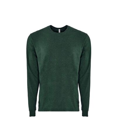 Next Level Adults Unisex Suede Feel Long Sleeve Crew T-Shirt (Heather Forest Green) - UTPC3483