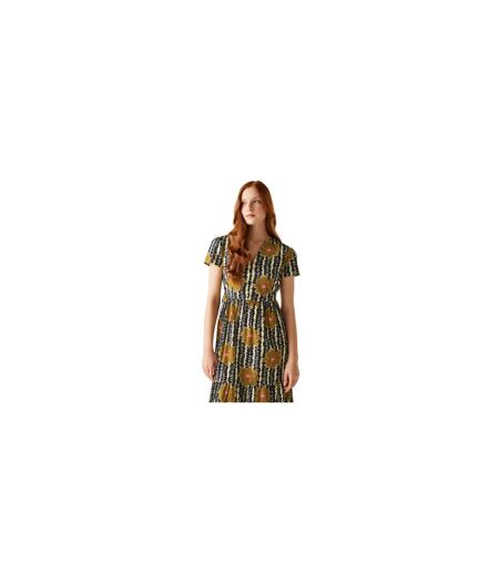Womens/ladies Orla Kiely Lotus Tiered Midi Dress Yellow Regatta