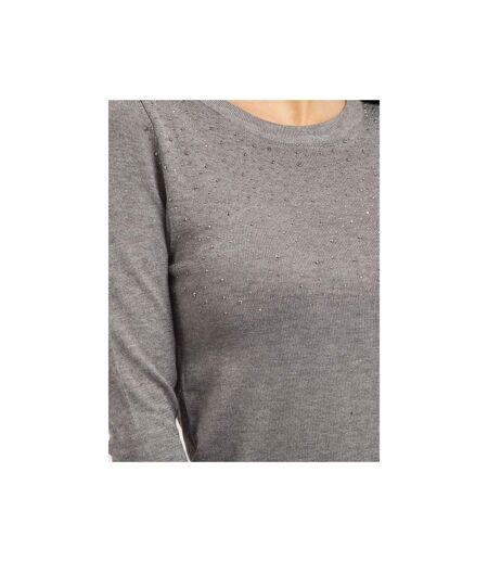 Pull fin col rond strass KAPOLINA - Dona X Lisa