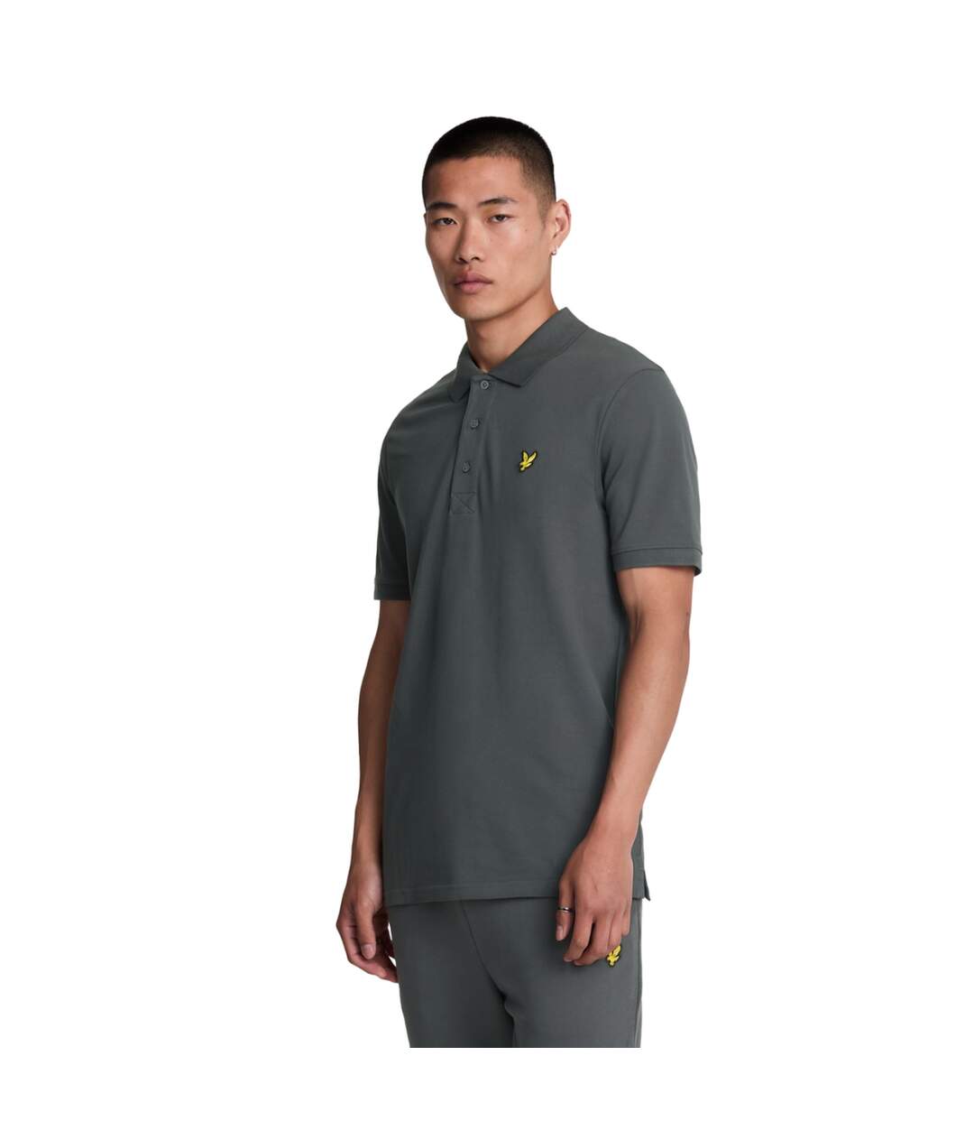 Polo uni pour hommes gunmetal Lyle & Scott-3