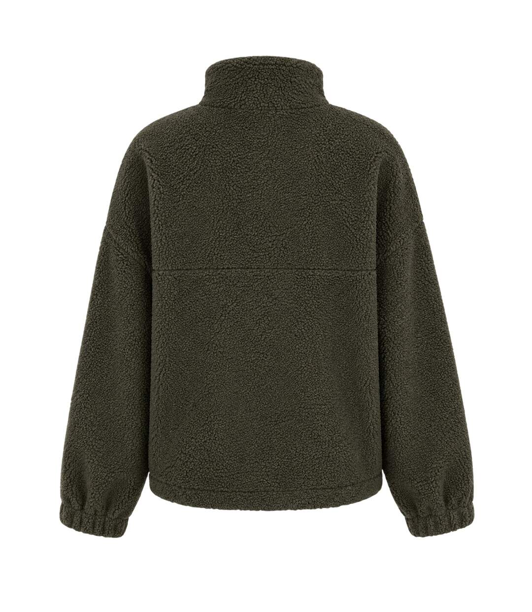 Womens/ladies Fleece Quarter Zip Sweatshirt Khaki Green Slazenger-3
