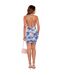 Womens/ladies Slinky Abstract Halter Neck Mini Dress Blue Multicoloured Missy Empire-3