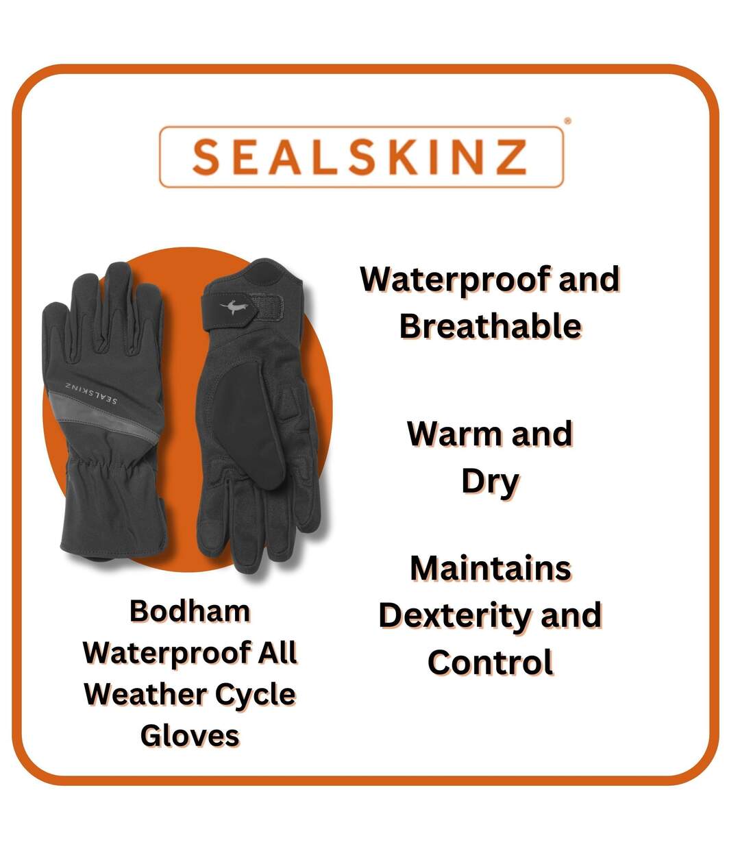 Mens Waterproof All Weather Cycle Gloves-3