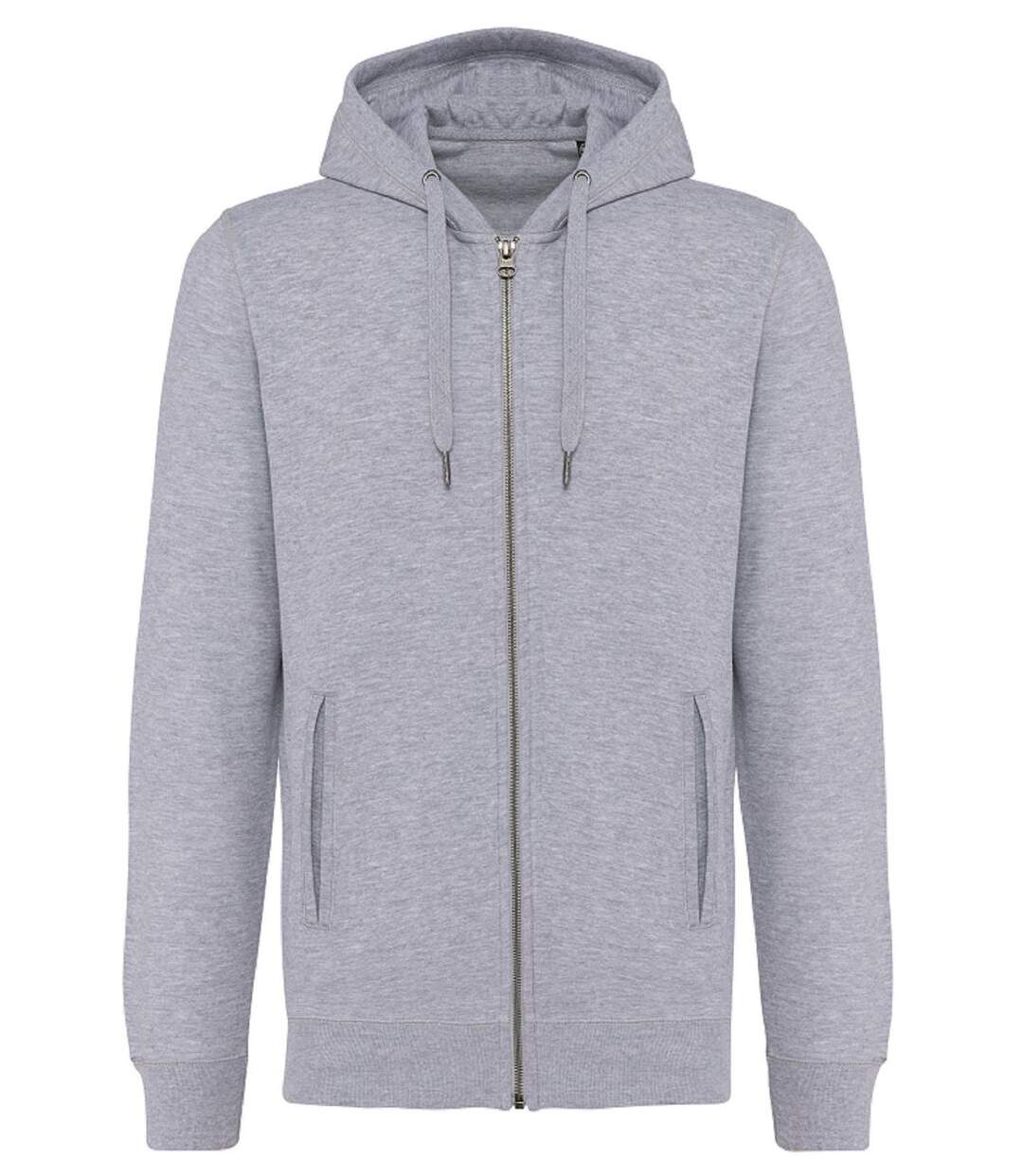 Sweat shirt zippé à capuche coton bio - Mixte - K4008 - gris oxford