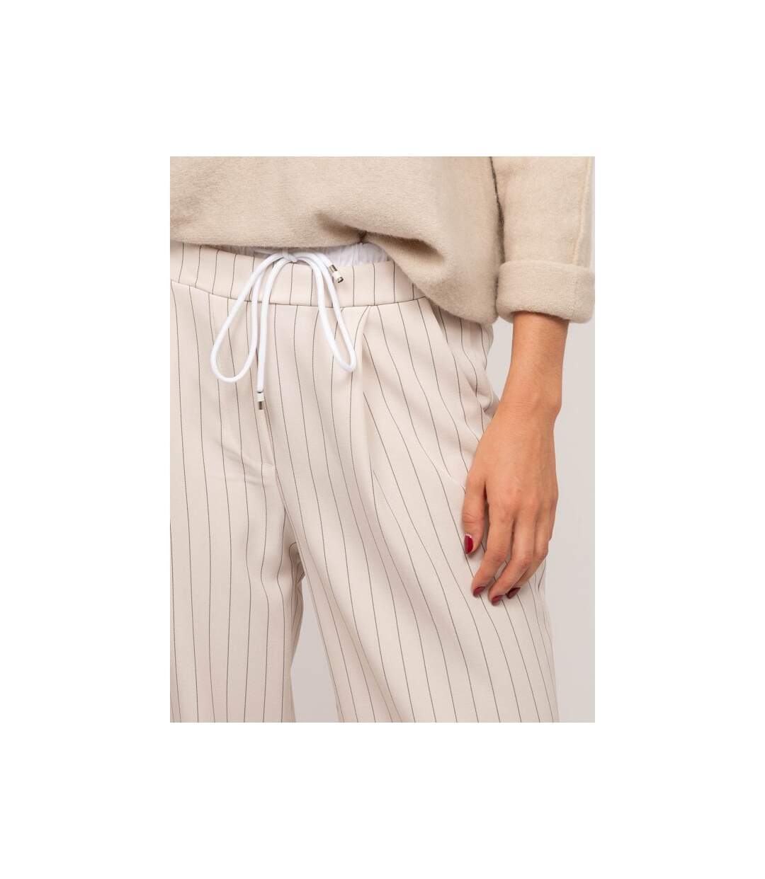 Pantalon large  fines rayures ESTA - Dona X Lisa-3