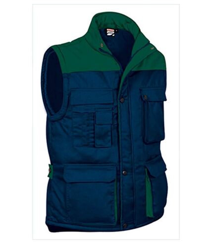 Veste de travail sans manches - Homme - REF THUNDER - bleu marine vert bouteille