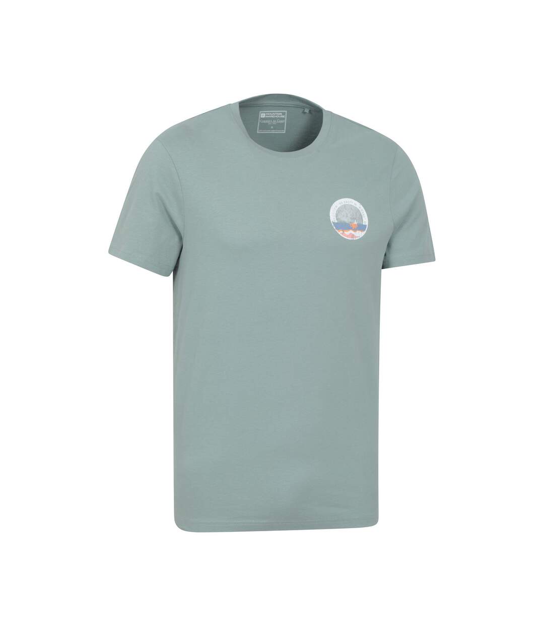Mens Padstow Printed Organic T-shirt Pale Green Mountain Warehouse-4