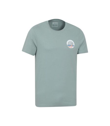 Mens Padstow Printed Organic T-shirt Pale Green Mountain Warehouse