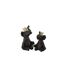 Statuette Éléphant Assis Couronne 23cm Noir-2