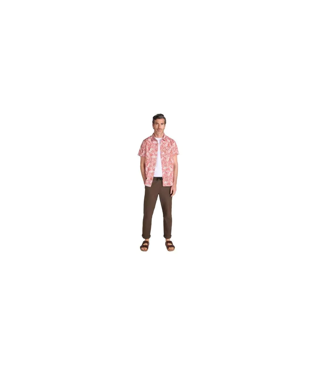 Chemise Manches Courtes Motif/style Feuilles Tropical Homme Rouille Mountain Warehouse-1