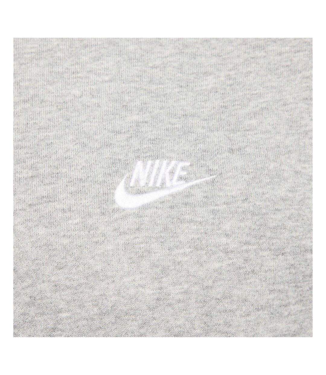 Mens Club Regular Hoodie Heather Grey White Nike-4