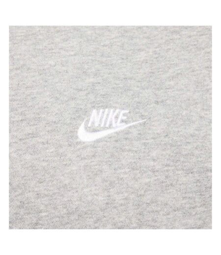 Mens Club Regular Hoodie Heather Grey White Nike