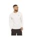 Mens Knitted Quarter Zip Long-sleeved Polo Shirt Off White Brave Soul-1