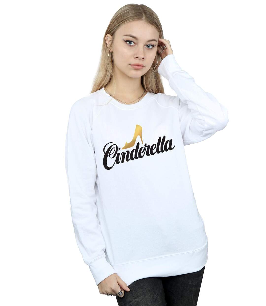 Disney - Sweat CINDERELLA SHOE LOGO - Femme (Blanc) - UTBI13869-2