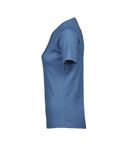 Womens/ladies Interlock Short Sleeve T-shirt Ocean Blue Tee Jays