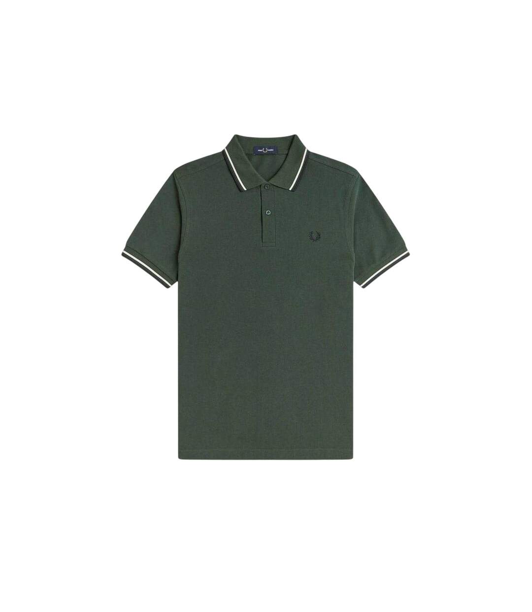 Polo Motif/style Double Pointe Homme Bleu Vert Fred Perry-2