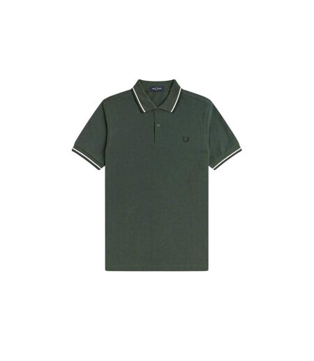 Polo Motif/style Double Pointe Homme Bleu Vert Fred Perry