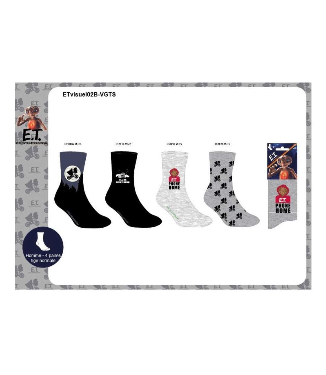 Chaussettes Pack HOMME E.T L'EXTRATERRESTRE Pack de 8 Paires 1687