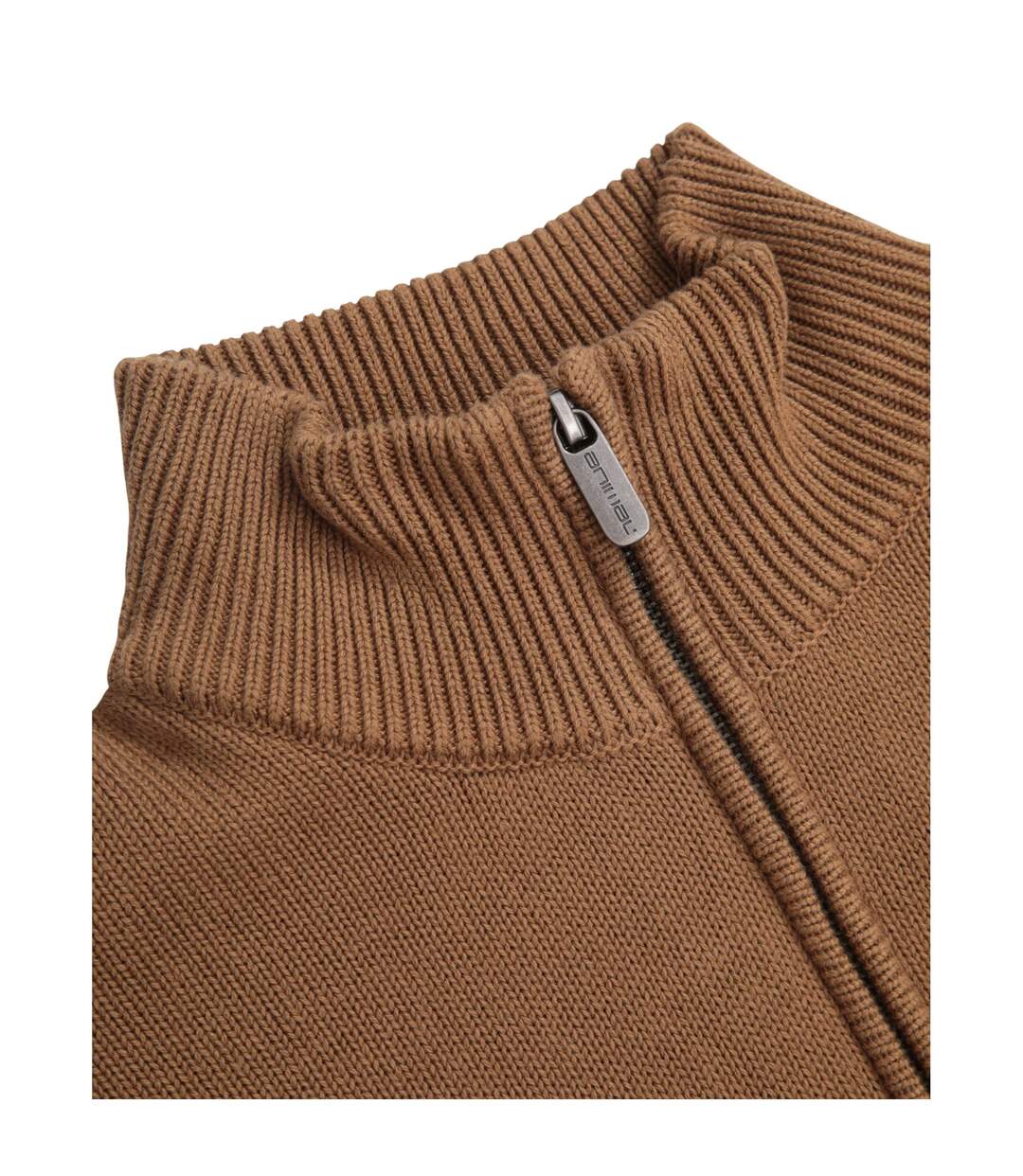 Mens Ribbed Quarter Zip Jumper Mustard Animal-2
