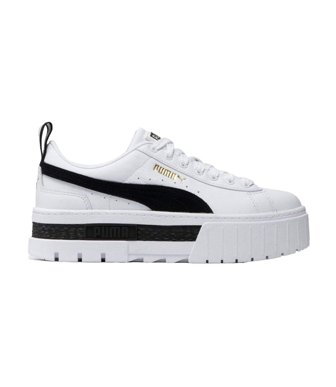Femmes/dames Mayze Baskets En Cuir Blanc Puma-3