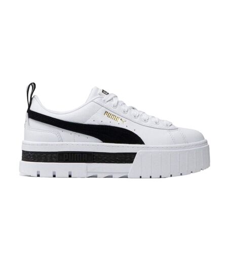 Femmes/dames Mayze Baskets En Cuir Blanc Puma