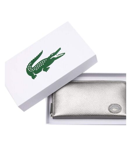 Portefeuille argenté femme lacoste nf3937gz