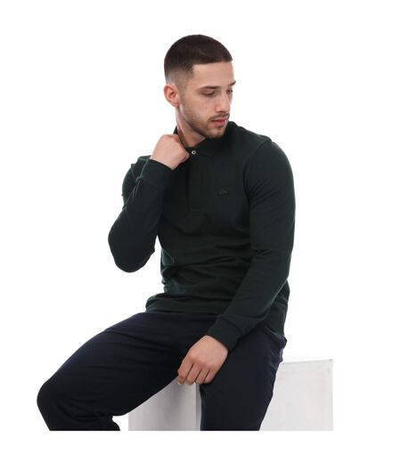 Unisex Adult Smart Paris Cotton Stretch Long-sleeved Polo Shirt Green Lacoste
