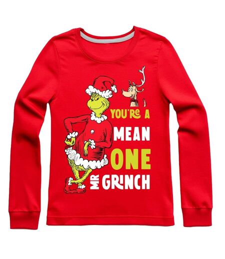 Ensemble De Pyjama Long Noël You´re A Mean One Mr. Grinch Femme Rouge Blanc The Grinch