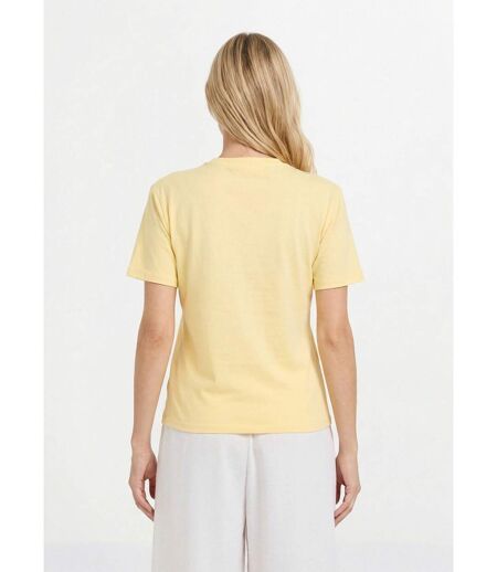 T-shirt col rond, motif c¿ur tissu évidé