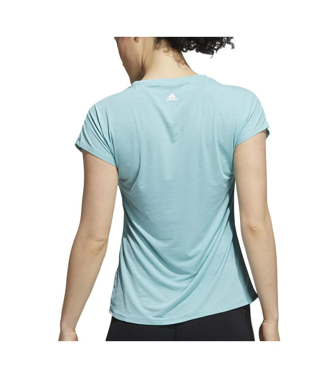 T-Shirt Bleu Femme Adidas 3 Bar Tee - XS-2