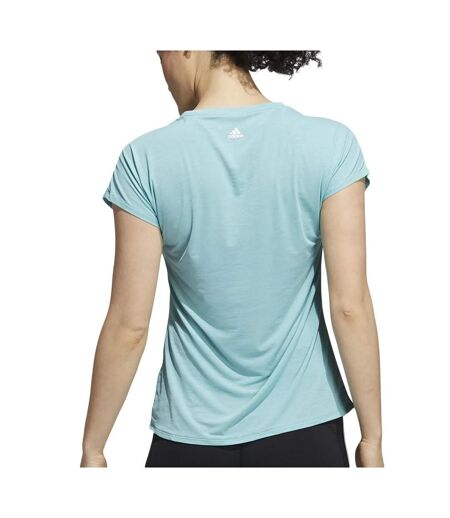 T-Shirt Bleu Femme Adidas 3 Bar Tee - XS