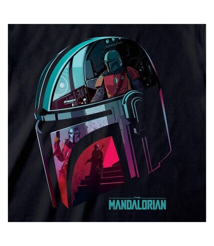 Star Wars: The Mandalorian - T-shirt - Adulte (Noir / Turquoise vif / Rouge) - UTHE791