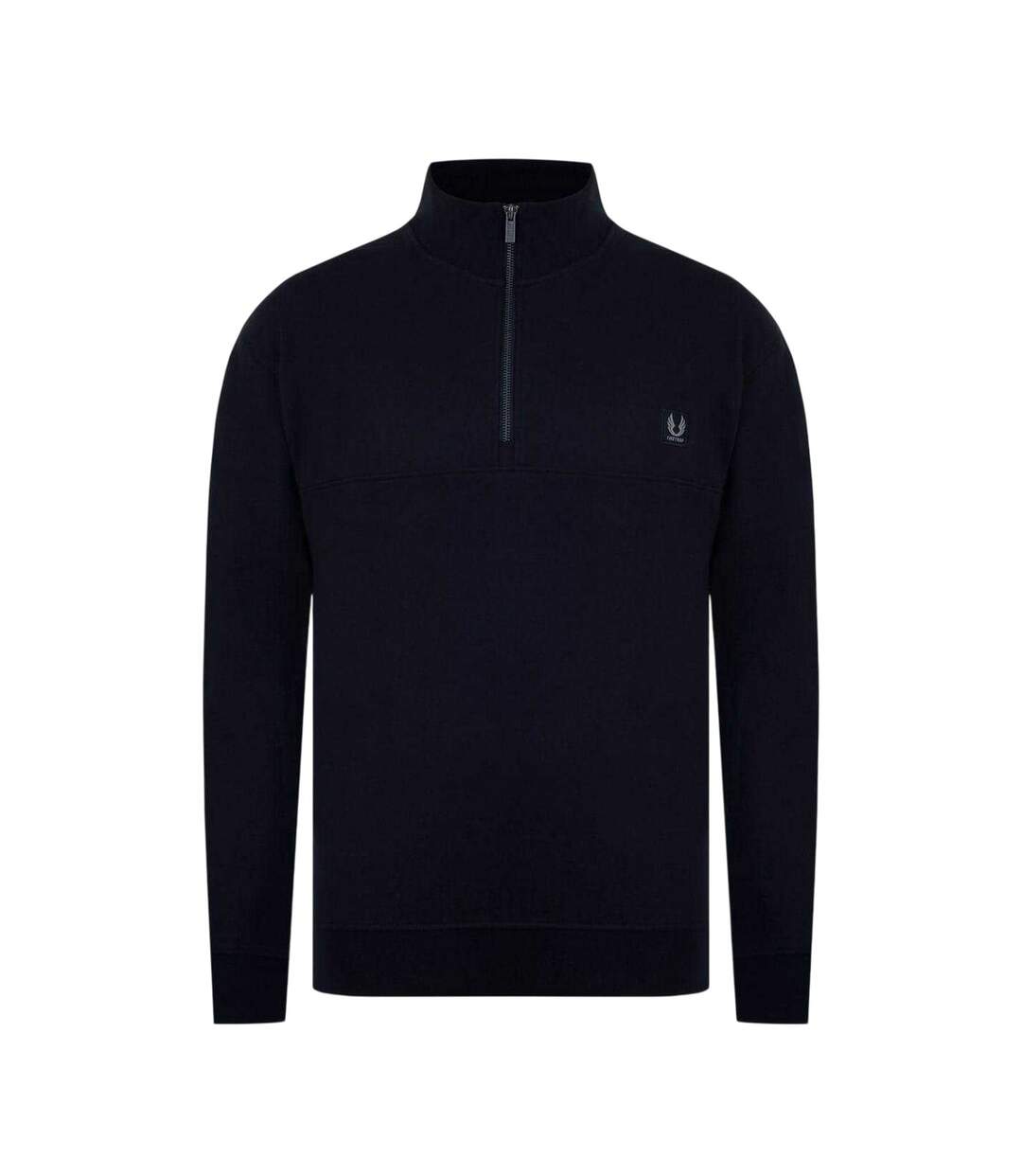 Mens Zip Neck Long-sleeved Sweatshirt Black Firetrap-1