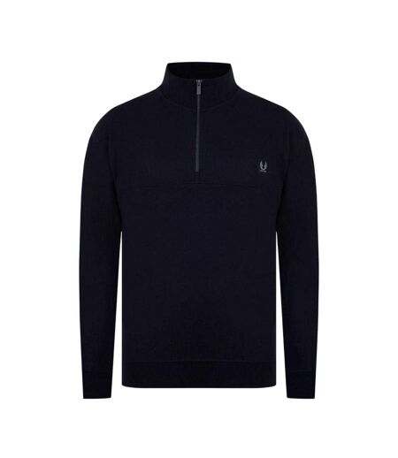 Mens Zip Neck Long-sleeved Sweatshirt Black Firetrap