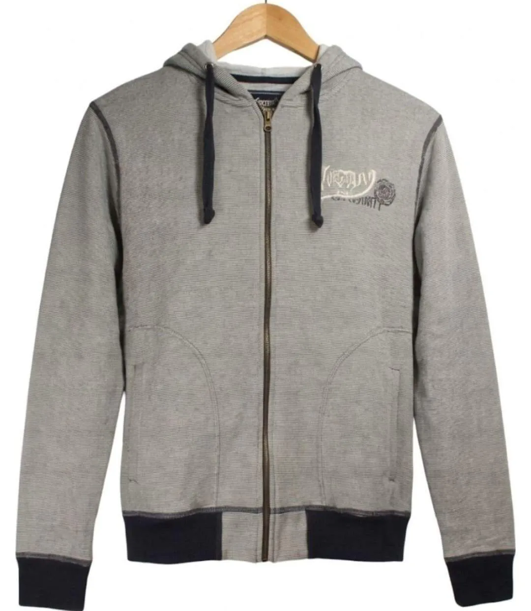 AXXANO AH1169M — Sweat à capuche marine et écru : le confort texturé 100% coton-2