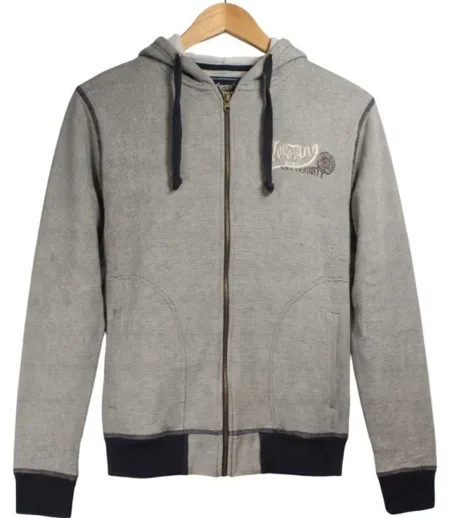 AXXANO AH1169M — Sweat à capuche marine et écru : le confort texturé 100% coton