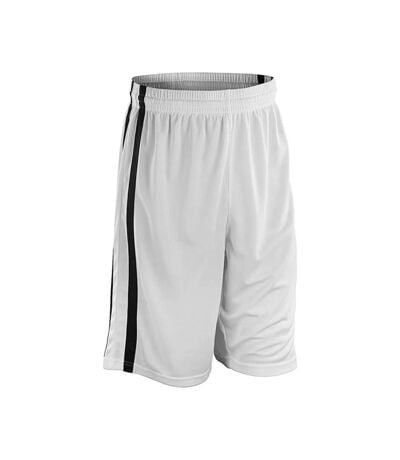 Short De Basket Homme Blanc Noir Spiro