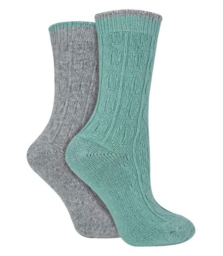 Wildfeet - 2 Pairs Ladies Cashmere Bed Socks