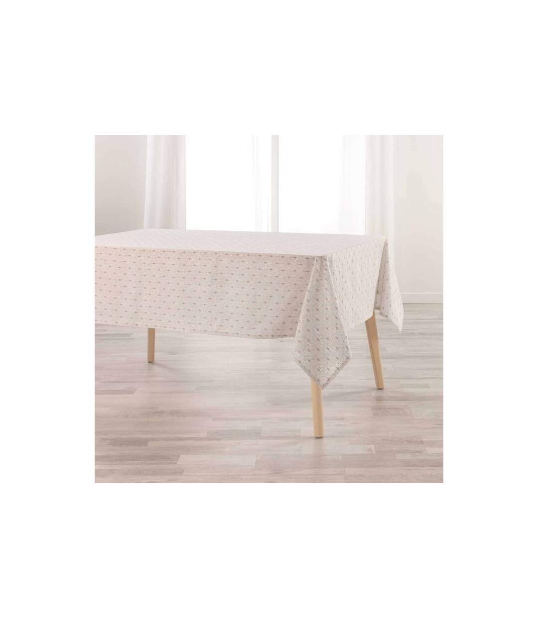 Nappe Imprimée en Coton Giana 140x240cm Beige-1