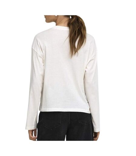 T-Shirt manches longues blanc femme only happy