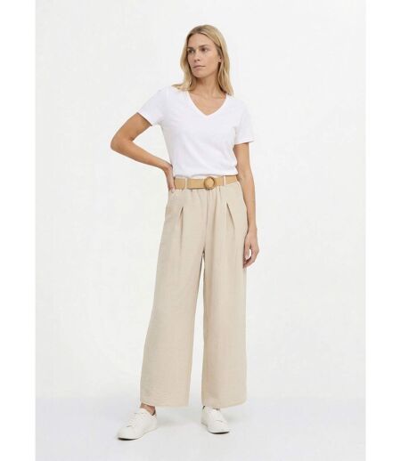 Pantalon fluide + ceinture tressée