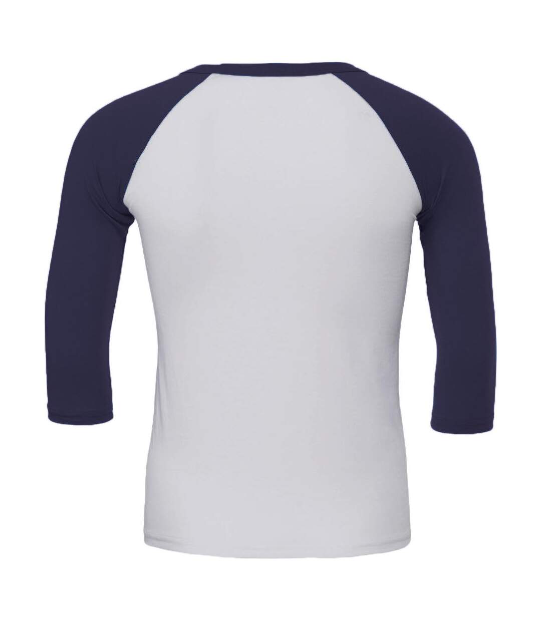 Canvas T-shirt De Baseball À Manches 3/4 Homme Blanc Bleu Marine Bella + Canvas-2