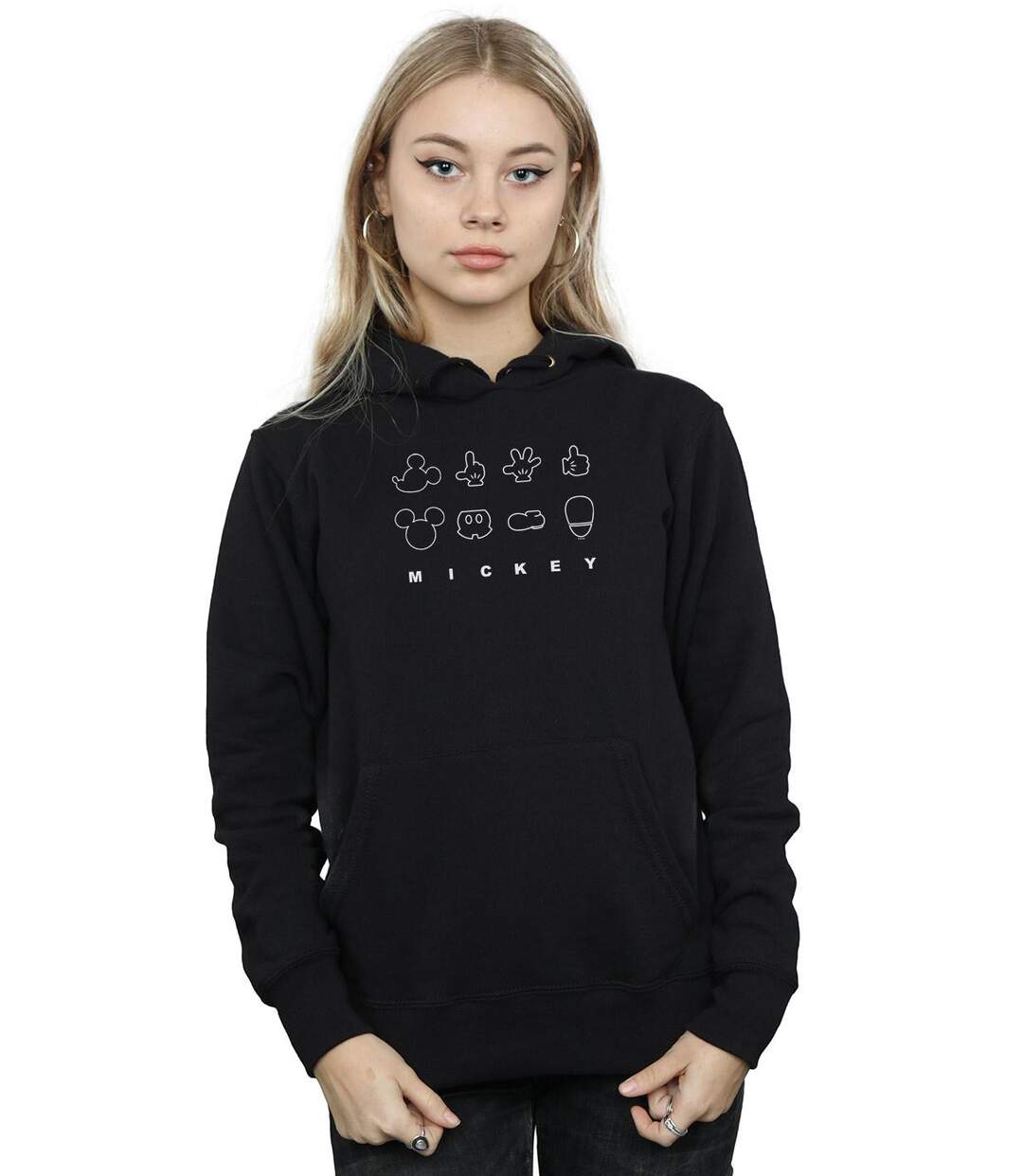 Disney Pull à capuche déconstruit Mickey Mouse Femme/Ladies (Noir) - UTBI11249-2